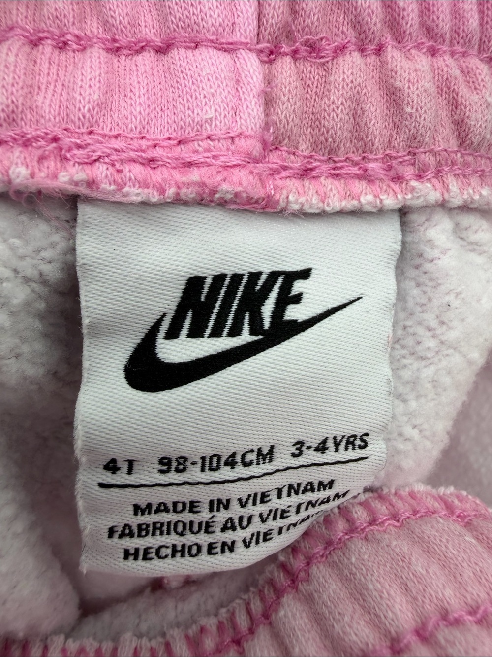 Nike Tie Dye 2 Piece Sweatsuit Hoodie Joggers Pink Girls Size 4T FLAW - Picture 8 of 8